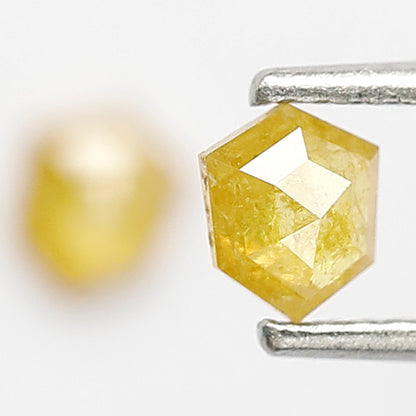 0.53 CT Geometric Pair Rustic Diamonds, 4.80 x 4.00 MM Yellowish Natural Diamonds For Wedding Jewelry