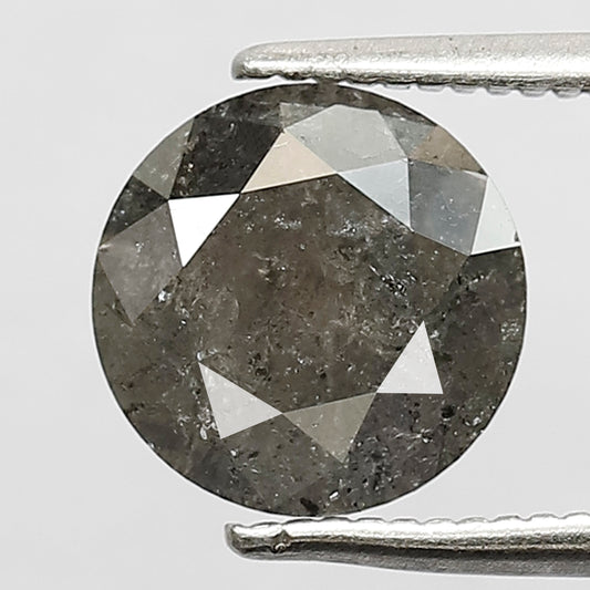 1.85 Ct Round Brilliant Natural Gray Black Diamond | 8.10 mm Conflict Free Loose Diamond For Wedding Ring
