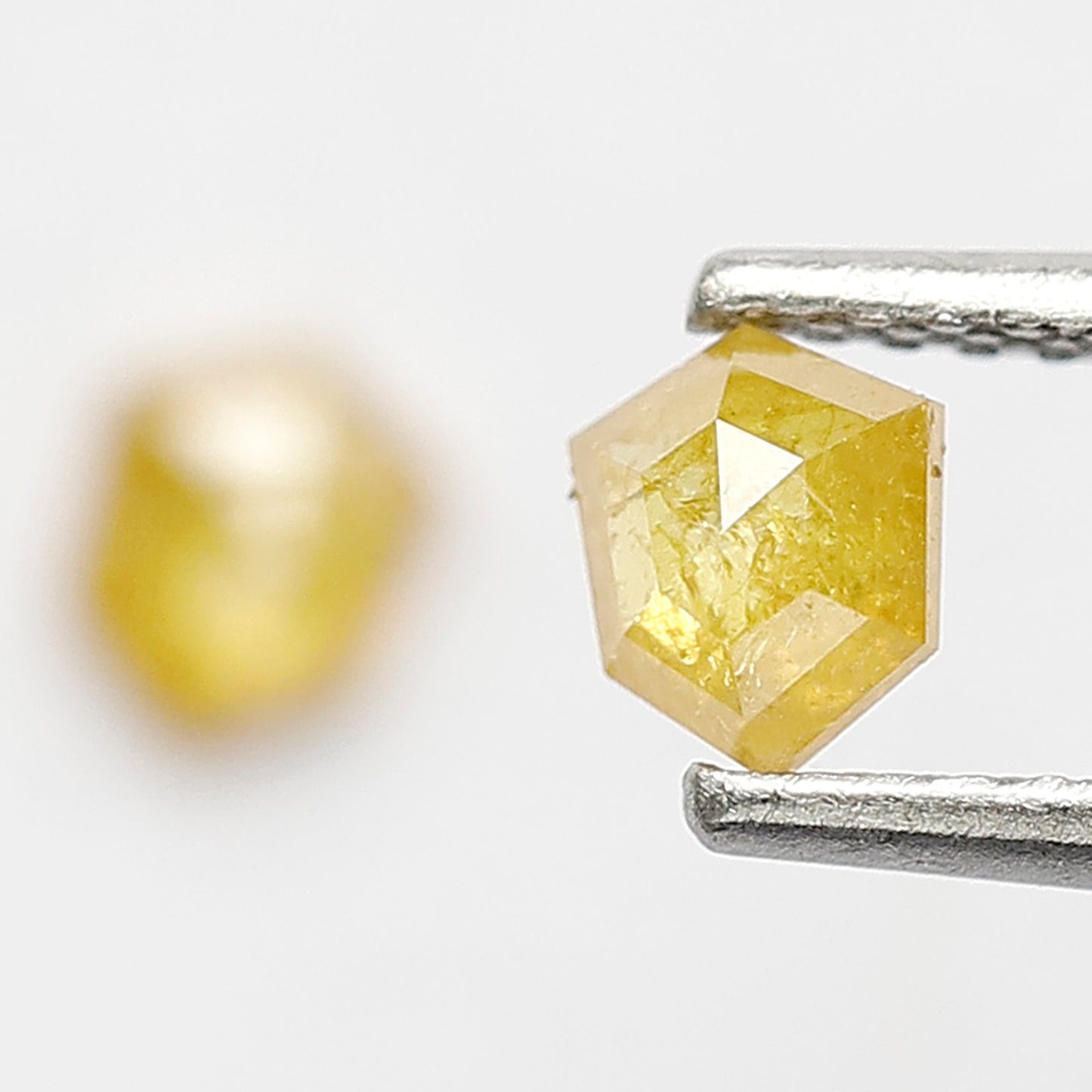 0.53 CT Geometric Pair Rustic Diamonds, 4.80 x 4.00 MM Yellowish Natural Diamonds For Wedding Jewelry
