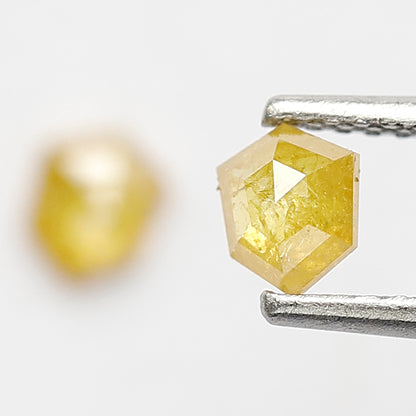 0.53 CT Geometric Pair Rustic Diamonds, 4.80 x 4.00 MM Yellowish Natural Diamonds For Wedding Jewelry
