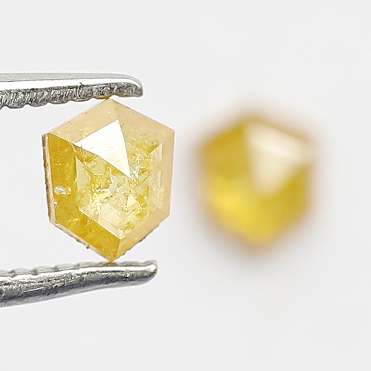 0.53 CT Geometric Pair Rustic Diamonds, 4.80 x 4.00 MM Yellowish Natural Diamonds For Wedding Jewelry