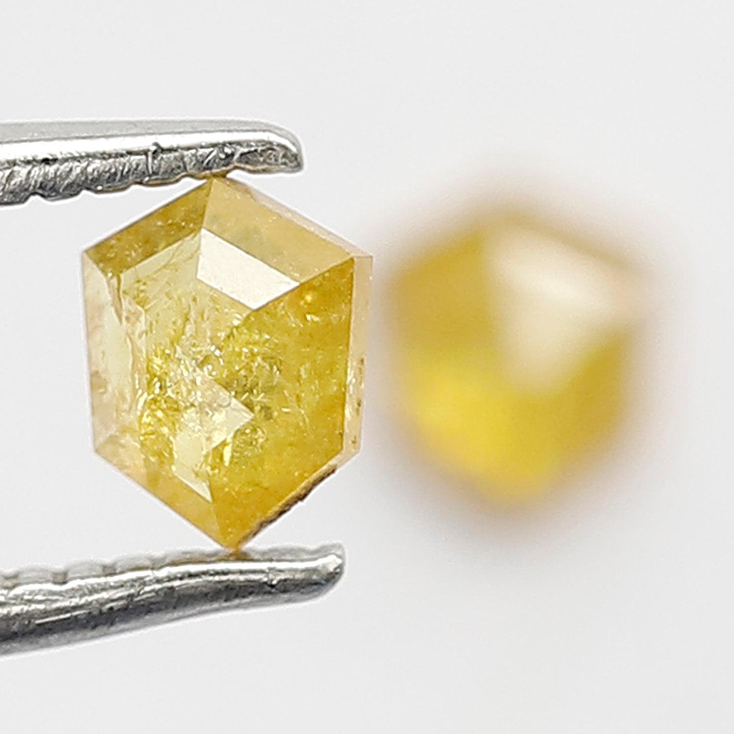 0.53 CT Geometric Pair Rustic Diamonds, 4.80 x 4.00 MM Yellowish Natural Diamonds For Wedding Jewelry