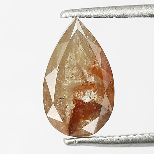 1.80 Ct Pear Shape Rustic Diamond | 10.40 mm Natural Reddish Gray Loose Diamond for Ring