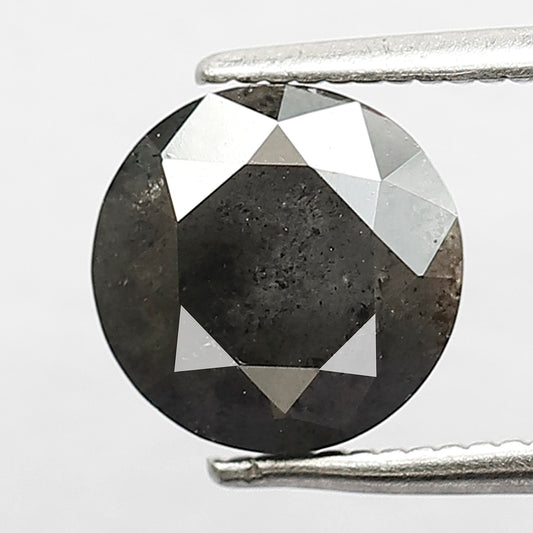 1.95 CT Round Brilliant cut Loose Diamond Natural Blackish Gray Earth Mined Diamond