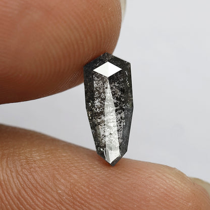 1.21 CT Unique Salt and Pepper Modified cut  Loose Diamond Rare grey Blackish For ring