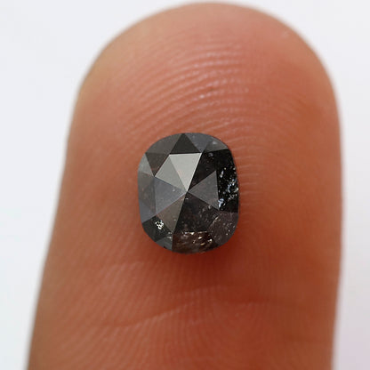 0.95 CT Oval Salt and Pepper Diamond, Natural Blackish Gray Loose Conflict Free Diamond For Anniversary Ring