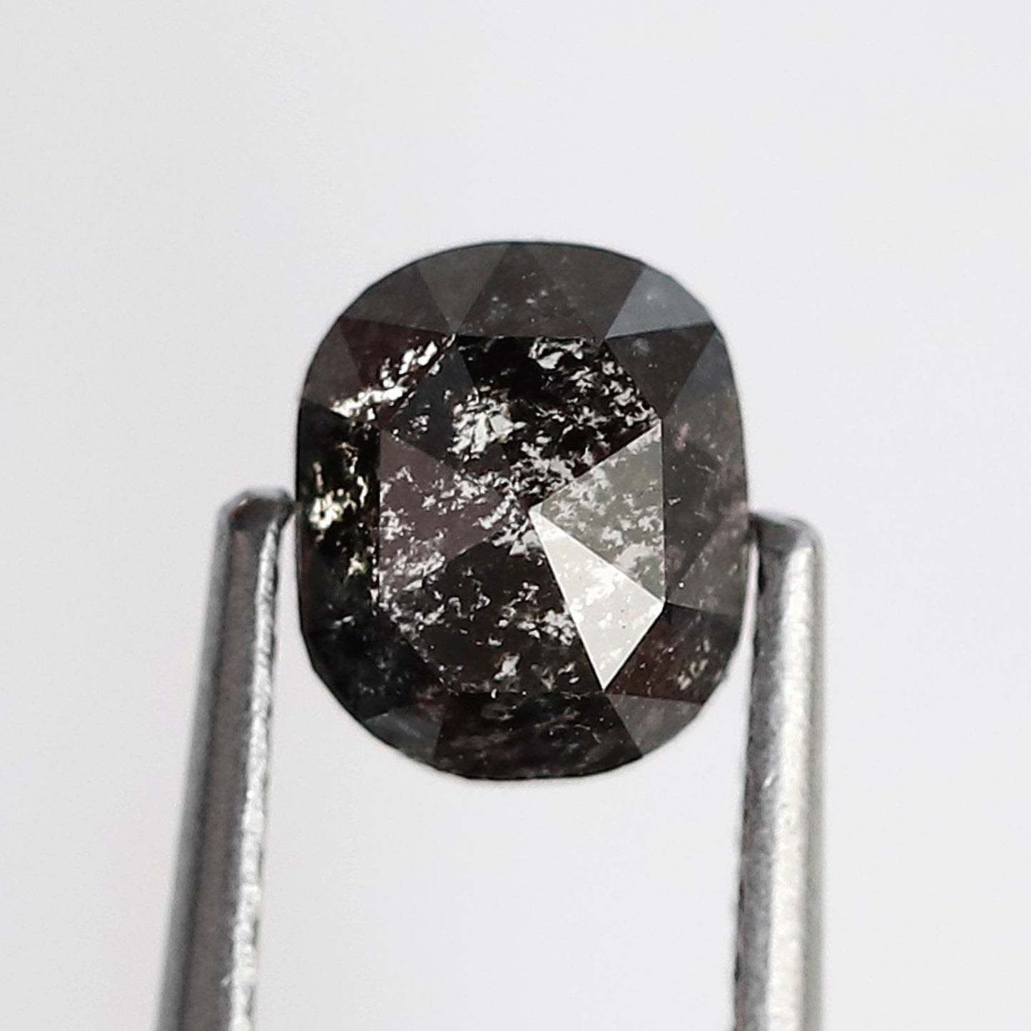 0.95 CT Oval Salt and Pepper Diamond, Natural Blackish Gray Loose Conflict Free Diamond For Anniversary Ring