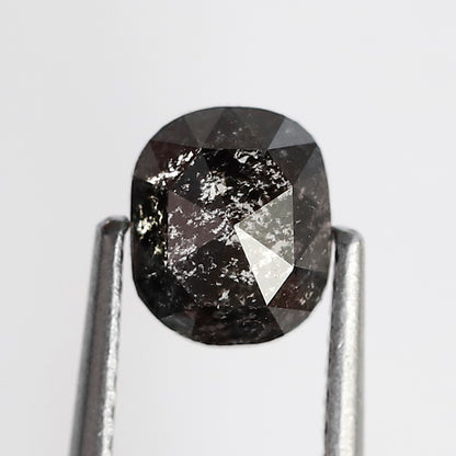 0.95 CT Oval Salt and Pepper Diamond, Natural Blackish Gray Loose Conflict Free Diamond For Anniversary Ring