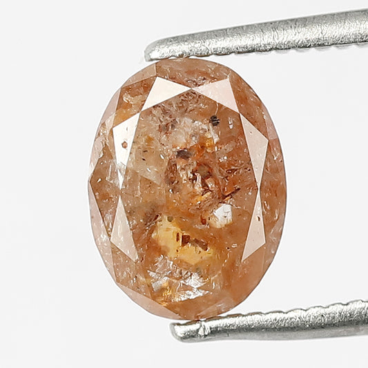 1.77 CT Oval Shape Rustic Diamond, Natural Orangish Red Loose Diamond For Engagement Ring