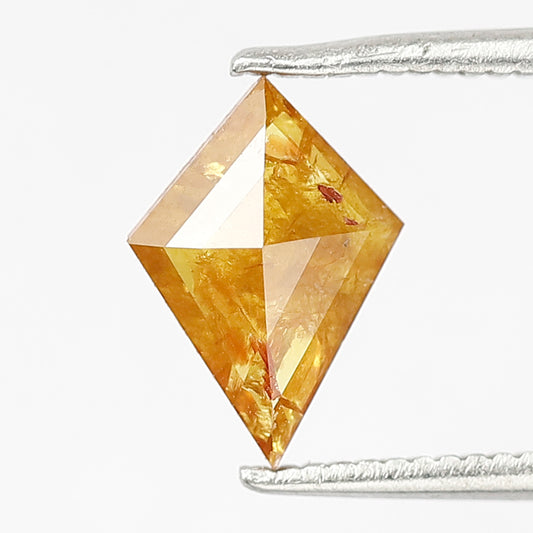 Natural Kite Shape 0.86 CT Yellowish Red color Loose Rustic Earth Mined Diamond For Making Pendant