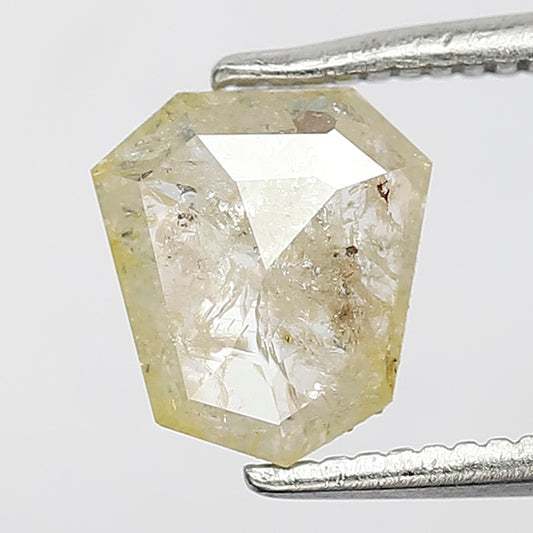 1 CT Geometric cut Rustic Loose Diamond Natural Yellowish Gray Earth Mined Diamond