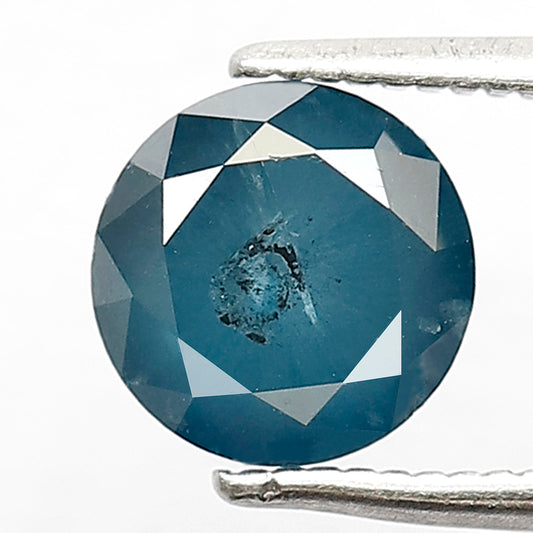 1.52 CT Round Brilliant cut Loose Diamond 7.10 MM Treated Blue Diamond For Bridal Ring