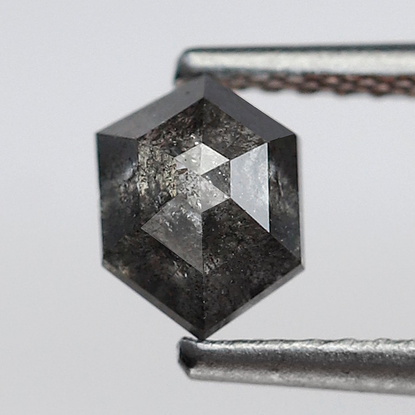 0.70 Ct Natural Hexagon Diamond, Gray Black Salt and Pepper Loose Diamond, Earth Mined Ethical Gem