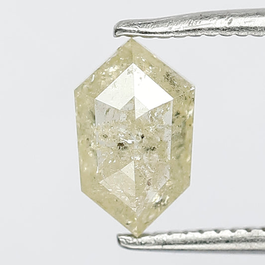 0.85 CT Elongated Hexagon Rustic Diamond, Natural Yellowish Loose Conflict Free Diamond