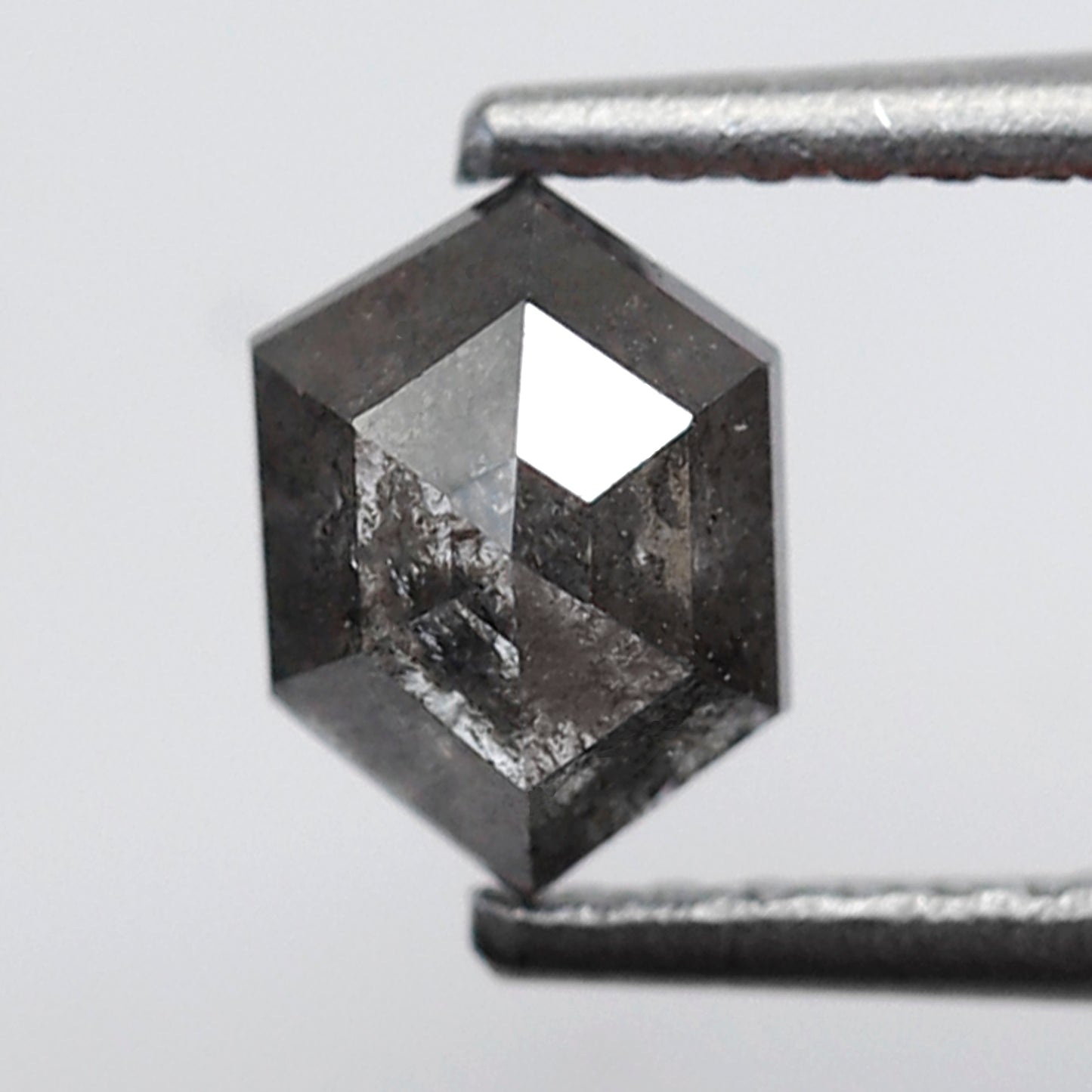 0.70 Ct Natural Hexagon Diamond, Gray Black Salt and Pepper Loose Diamond, Earth Mined Ethical Gem