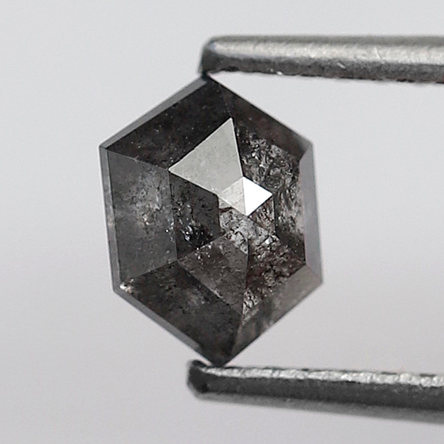 0.70 Ct Natural Hexagon Diamond, Gray Black Salt and Pepper Loose Diamond, Earth Mined Ethical Gem