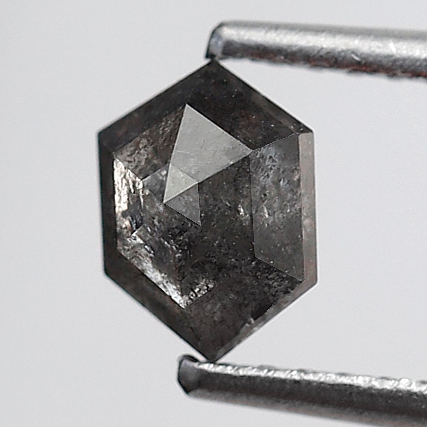 0.70 Ct Natural Hexagon Diamond, Gray Black Salt and Pepper Loose Diamond, Earth Mined Ethical Gem
