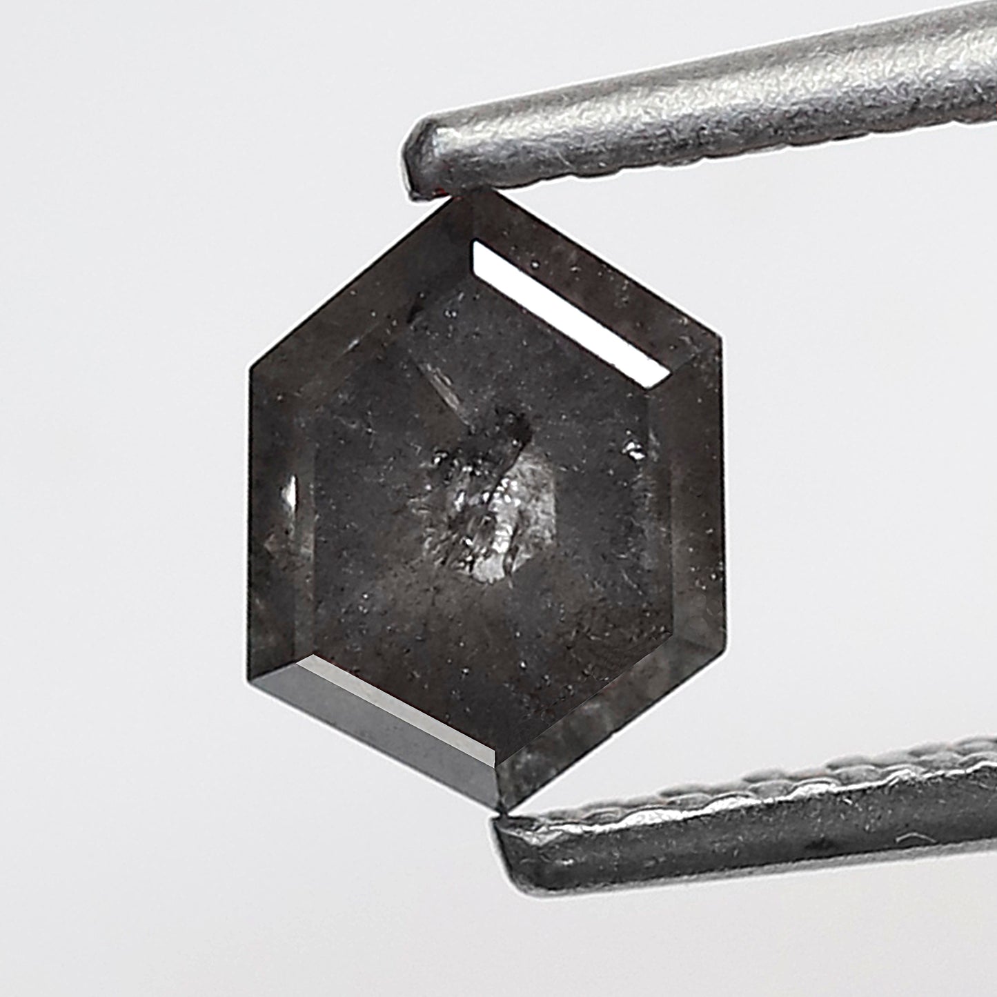 0.70 Ct Natural Hexagon Diamond, Gray Black Salt and Pepper Loose Diamond, Earth Mined Ethical Gem