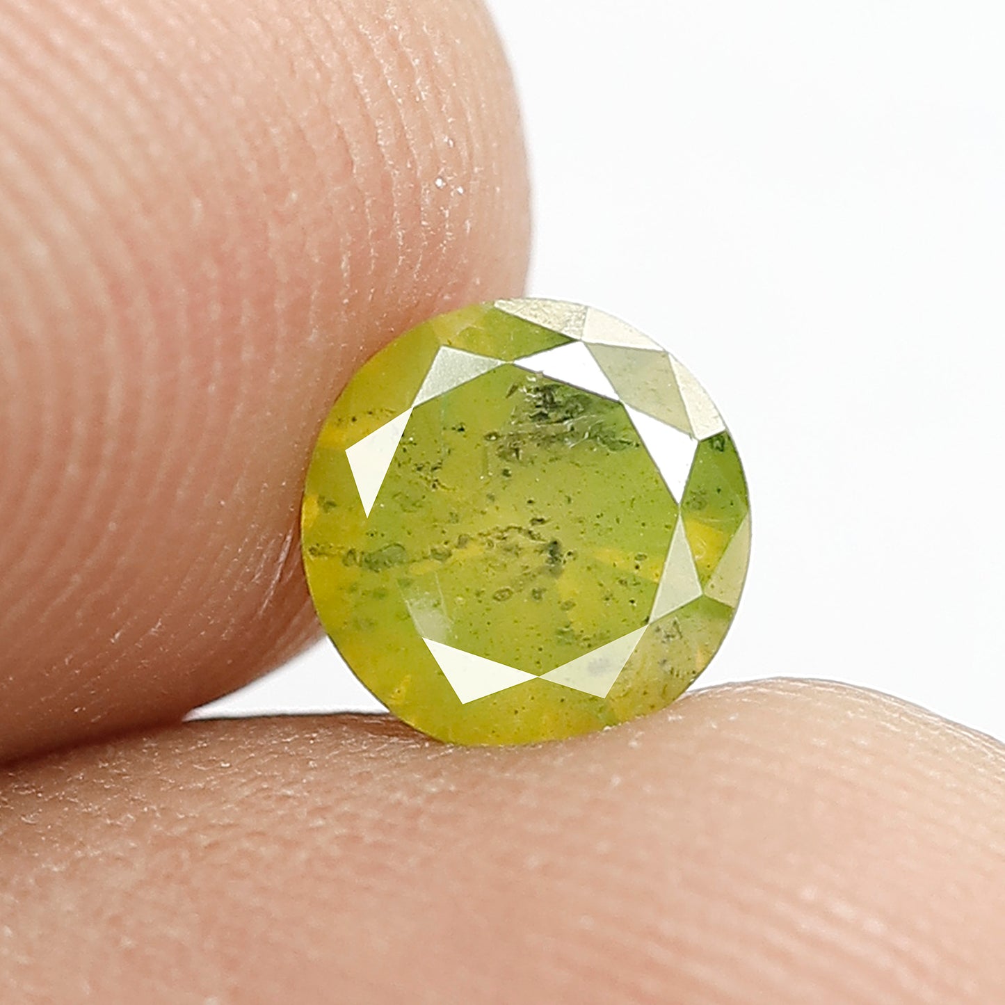Round Brilliant 0.98 Ct Treated Parrot Color Diamond | 6.30 mm Loose Wedding Ring Stone