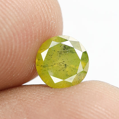 Round Brilliant 0.98 Ct Treated Parrot Color Diamond | 6.30 mm Loose Wedding Ring Stone