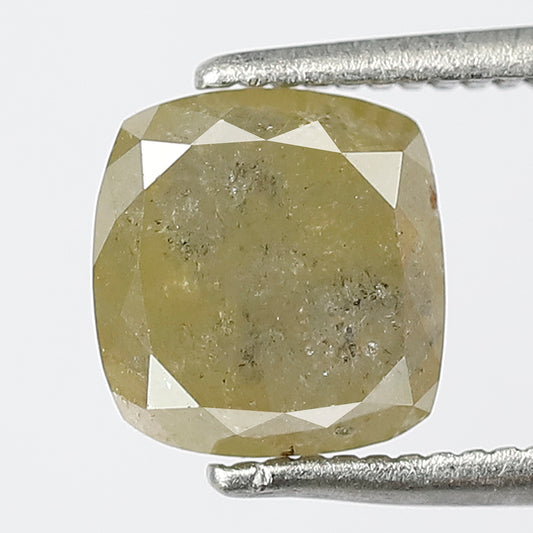 Natural Cushion cut 2.21 CT Rustic Conflict Free Loose Greenish Gray Diamond For Engagement Ring