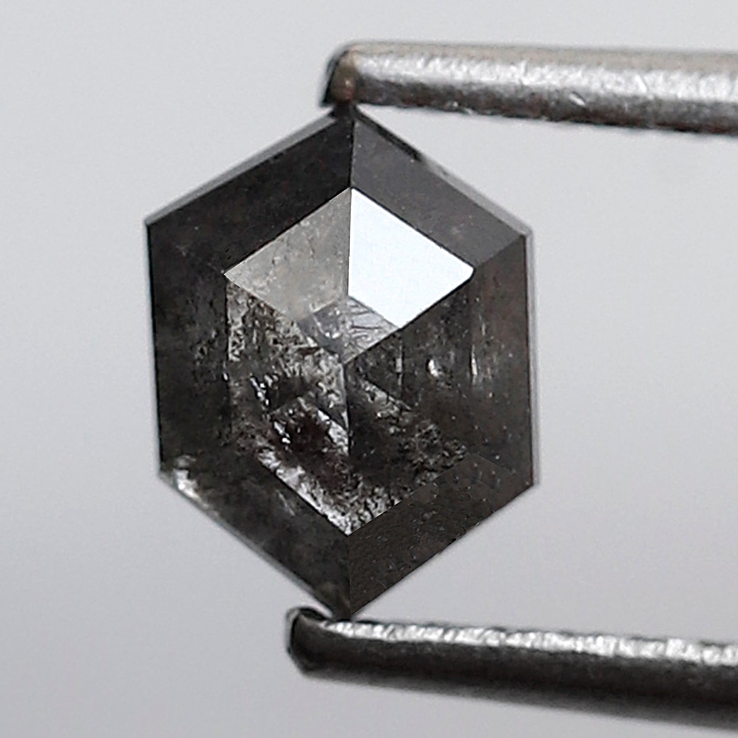 0.70 Ct Natural Hexagon Diamond, Gray Black Salt and Pepper Loose Diamond, Earth Mined Ethical Gem