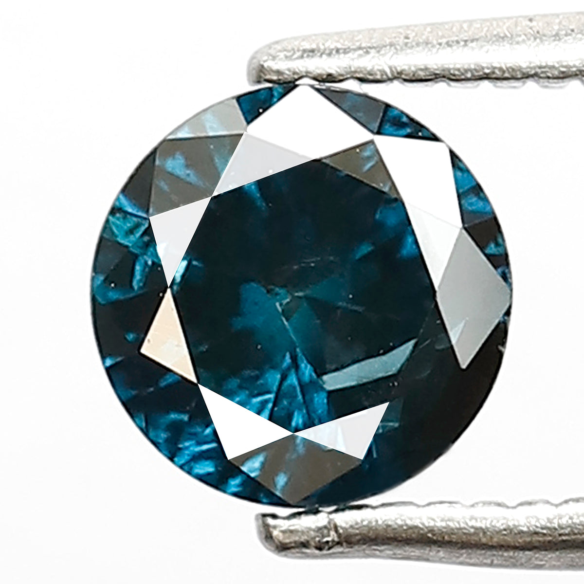 0.84 Ct Round Brilliant Treated Blue Diamond | 6x6 mm Loose Diamond