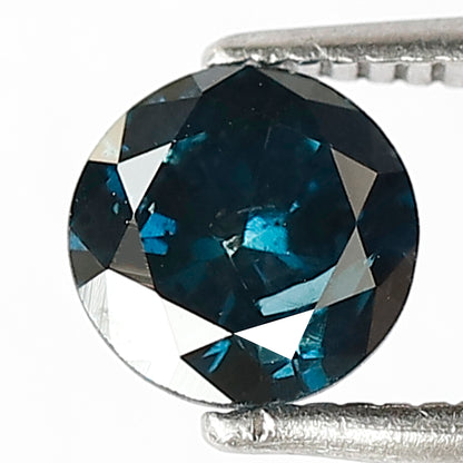 0.84 Ct Round Brilliant Treated Blue Diamond | 6x6 mm Loose Diamond
