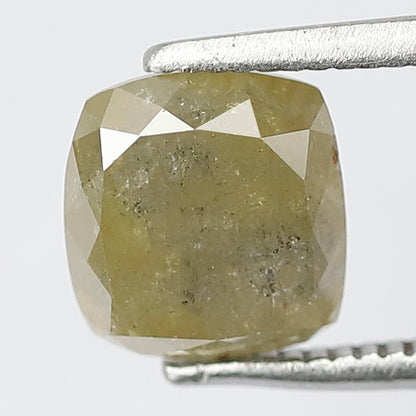 Natural Cushion cut 2.21 CT Rustic Conflict Free Loose Greenish Gray Diamond For Engagement Ring