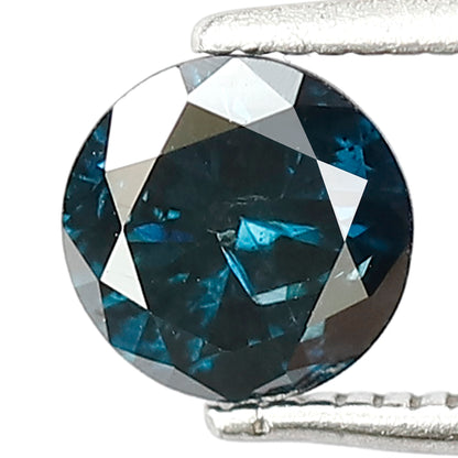 0.84 Ct Round Brilliant Treated Blue Diamond | 6x6 mm Loose Diamond
