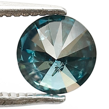 0.84 Ct Round Brilliant Treated Blue Diamond | 6x6 mm Loose Diamond