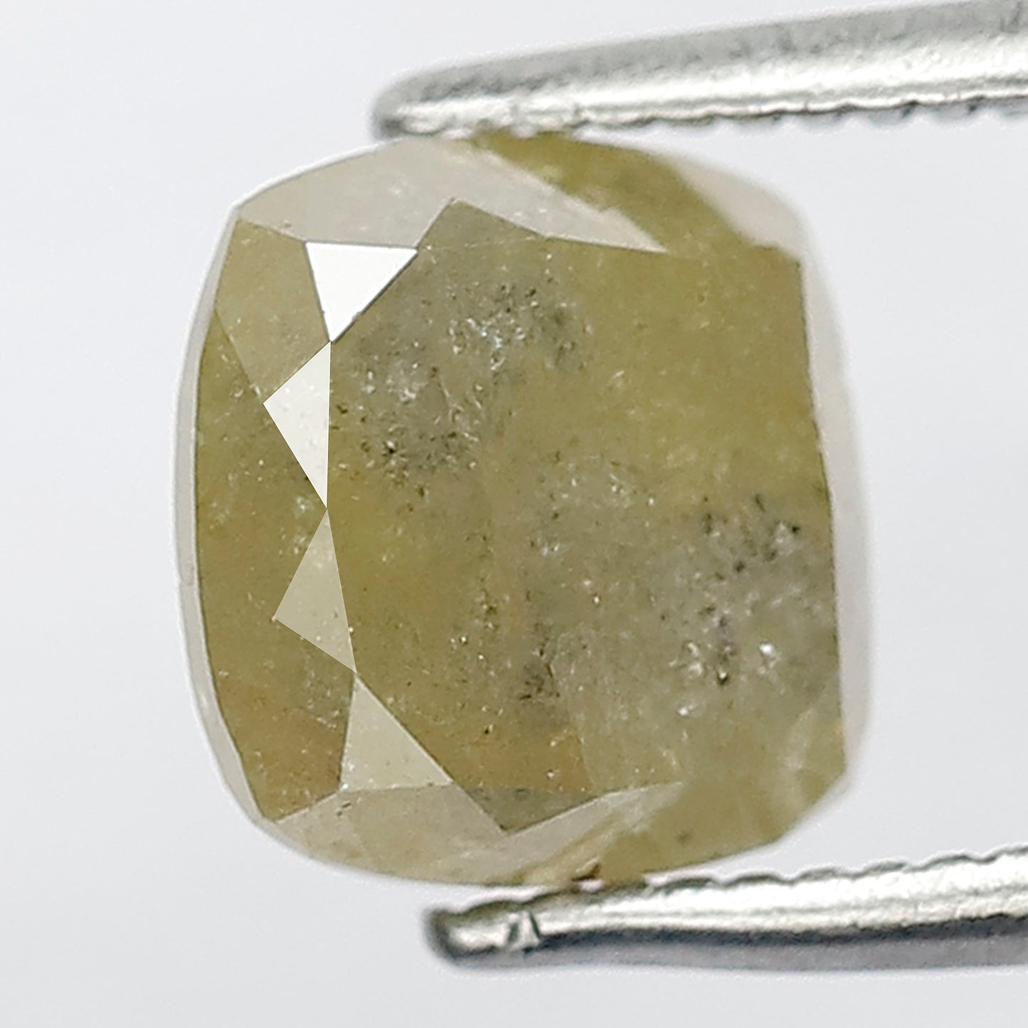 Natural Cushion cut 2.21 CT Rustic Conflict Free Loose Greenish Gray Diamond For Engagement Ring