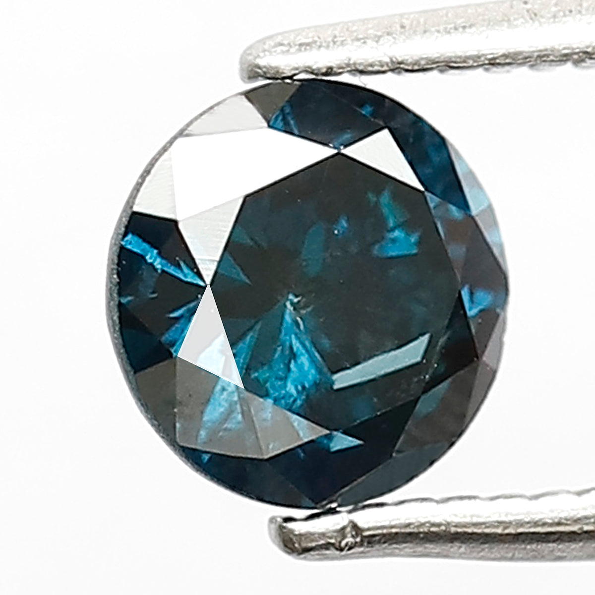 0.84 Ct Round Brilliant Treated Blue Diamond | 6x6 mm Loose Diamond