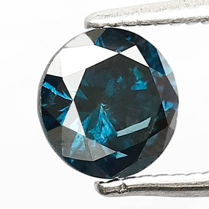 0.84 Ct Round Brilliant Treated Blue Diamond | 6x6 mm Loose Diamond