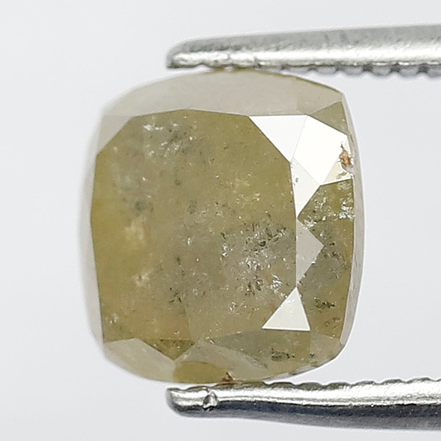 Natural Cushion cut 2.21 CT Rustic Conflict Free Loose Greenish Gray Diamond For Engagement Ring