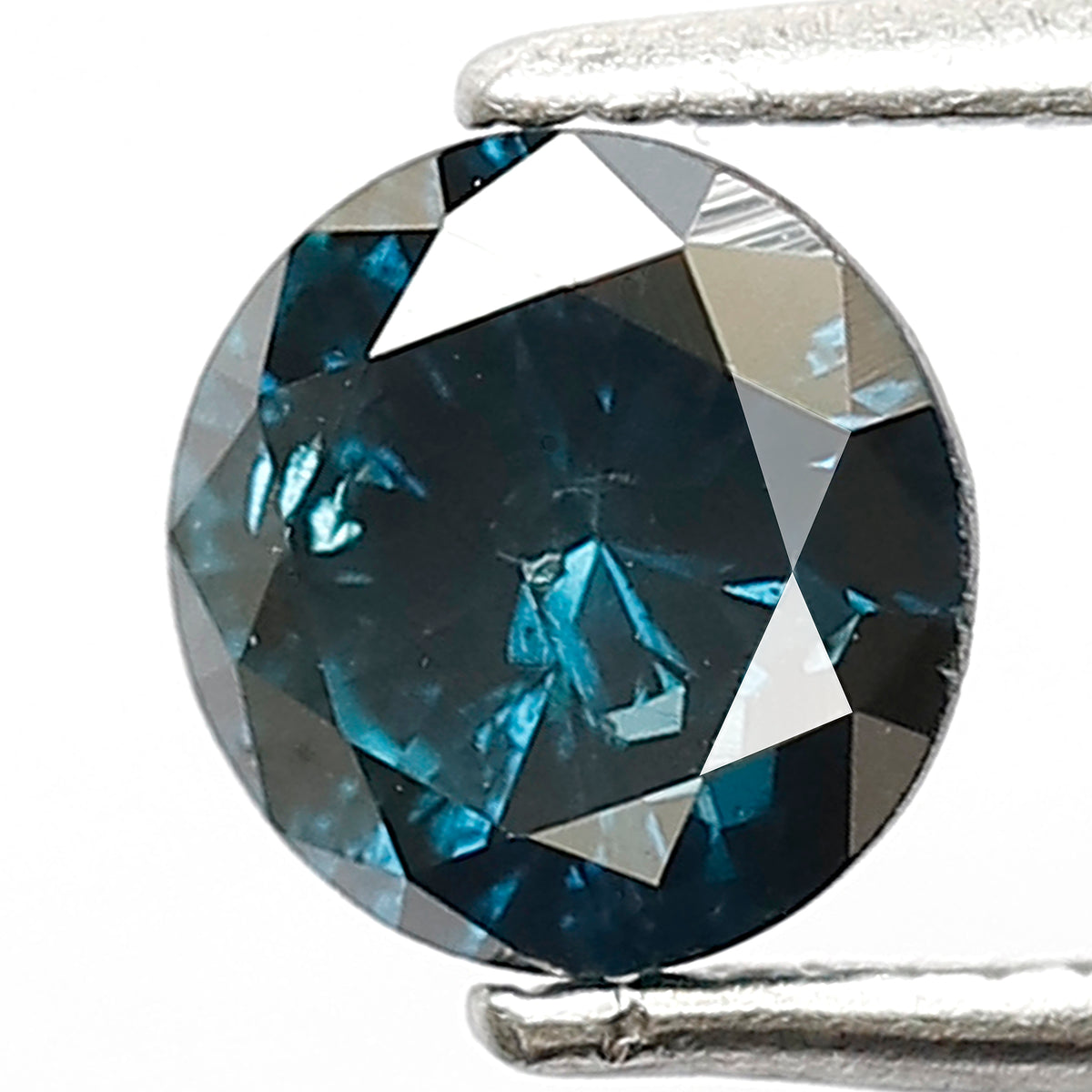 0.84 Ct Round Brilliant Treated Blue Diamond | 6x6 mm Loose Diamond