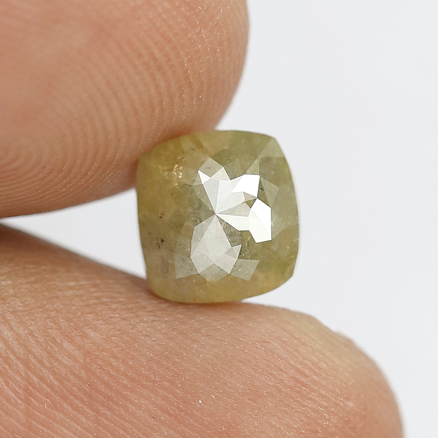 Natural Cushion cut 2.21 CT Rustic Conflict Free Loose Greenish Gray Diamond For Engagement Ring