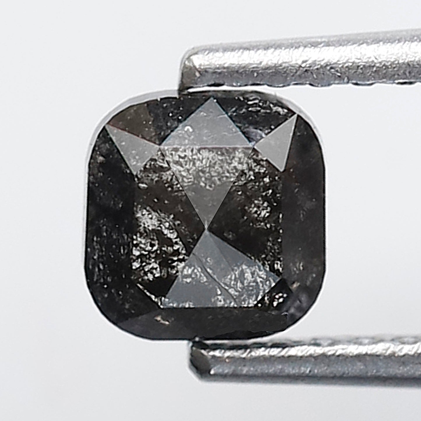 0.62 CT Cushion cut Blackish Gray Loose Diamond, Natural Earth Mined 4.80 x 4.70 mm Salt and Pepper Diamond For Anniversary Ring Gift