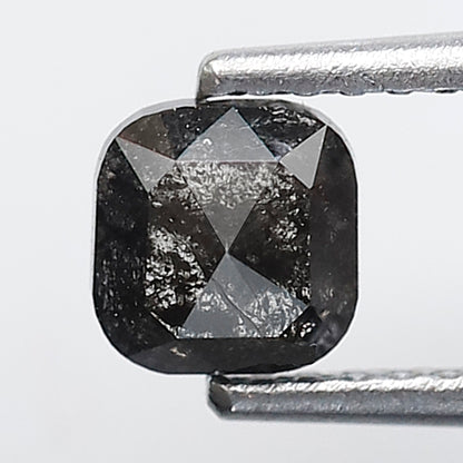 0.62 CT Cushion cut Blackish Gray Loose Diamond, Natural Earth Mined 4.80 x 4.70 mm Salt and Pepper Diamond For Anniversary Ring Gift