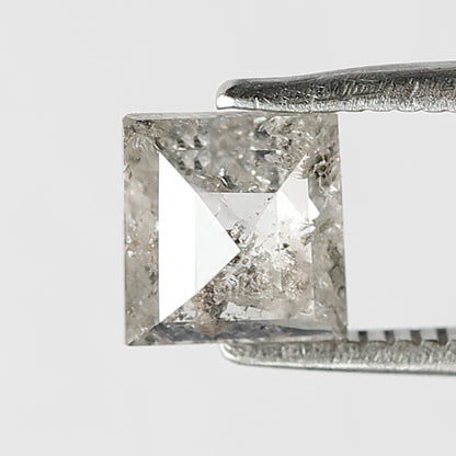 0.75 CT geometric Shape Salt and Pepper Diamond 5.60 MM grey Color Loose Natural Diamond For Wedding Ring