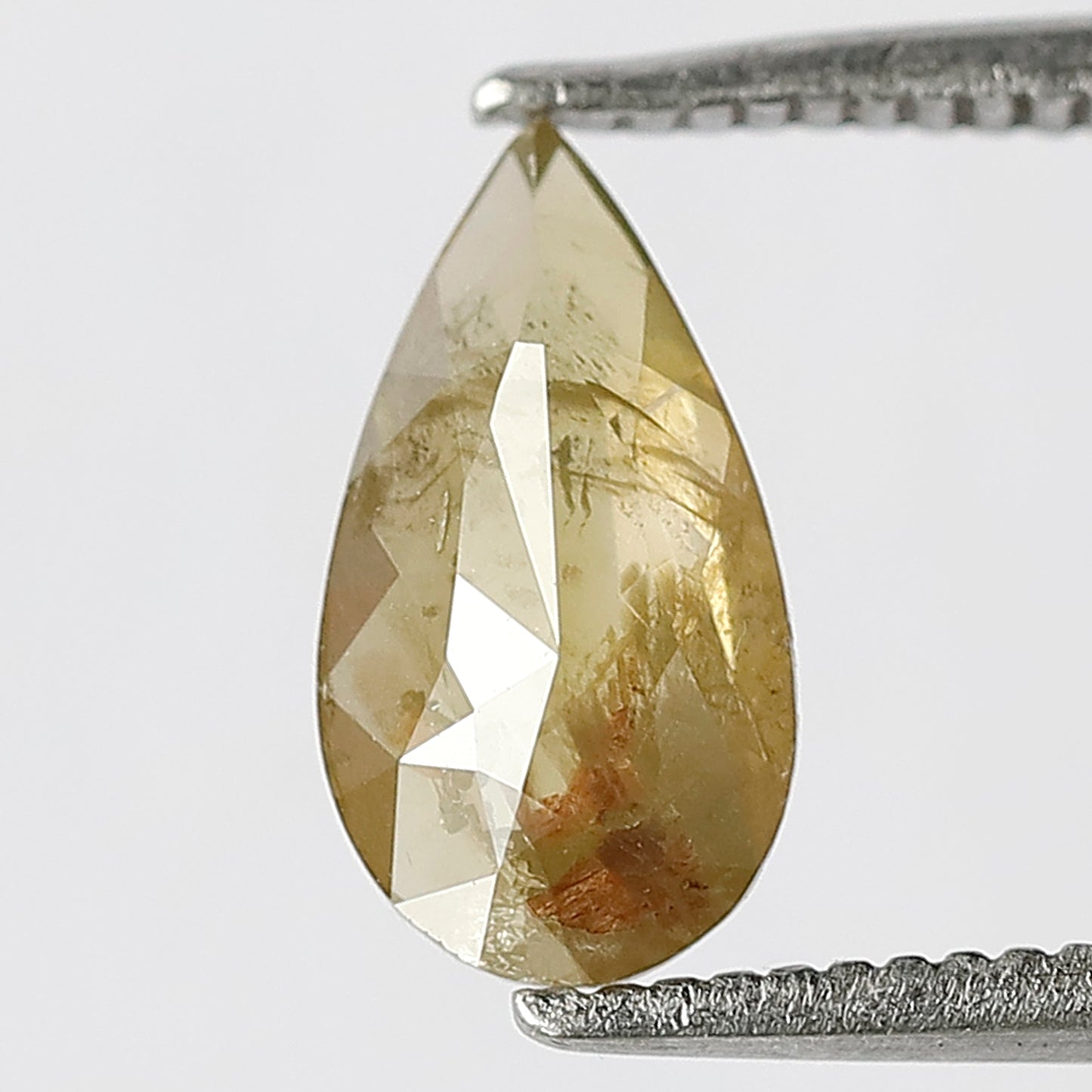 Pear Shape 1.00 Ct Natural Greenish Yellow Rustic Diamond | 9.80 mm Conflict Free Loose Diamond
