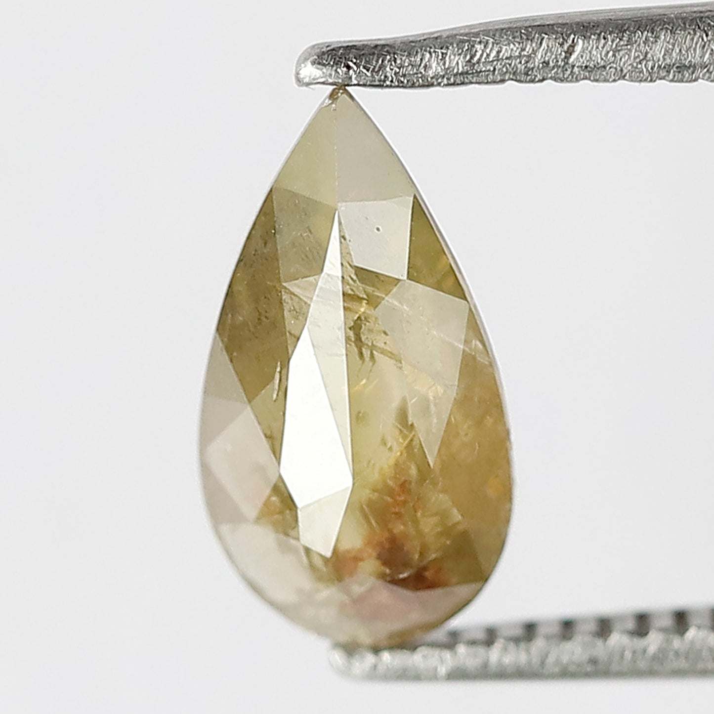 Pear Shape 1.00 Ct Natural Greenish Yellow Rustic Diamond | 9.80 mm Conflict Free Loose Diamond