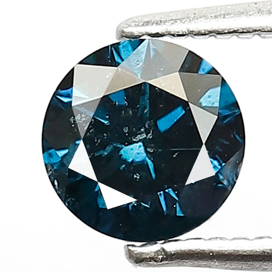 0.79 Ct Treated Blue Diamond | 5.90 mm Round Brilliant Loose Diamond for Bridal Jewelry
