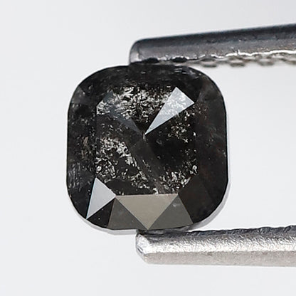 0.62 CT Cushion cut Blackish Gray Loose Diamond, Natural Earth Mined 4.80 x 4.70 mm Salt and Pepper Diamond For Anniversary Ring Gift