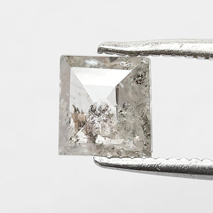 0.75 CT geometric Shape Salt and Pepper Diamond 5.60 MM grey Color Loose Natural Diamond For Wedding Ring