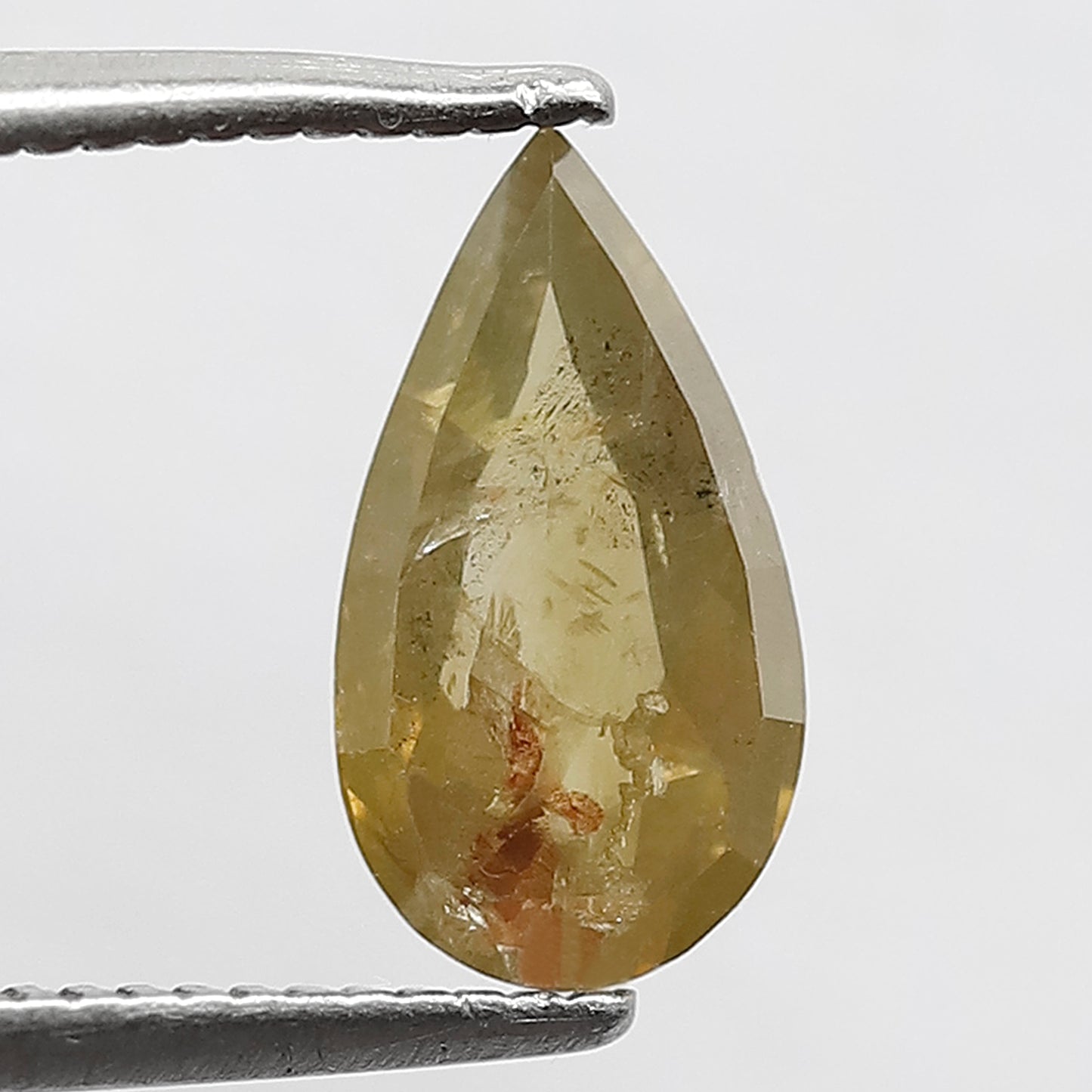 Pear Shape 1.00 Ct Natural Greenish Yellow Rustic Diamond | 9.80 mm Conflict Free Loose Diamond