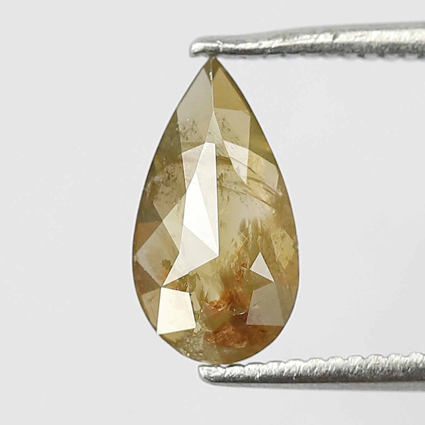 Pear Shape 1.00 Ct Natural Greenish Yellow Rustic Diamond | 9.80 mm Conflict Free Loose Diamond