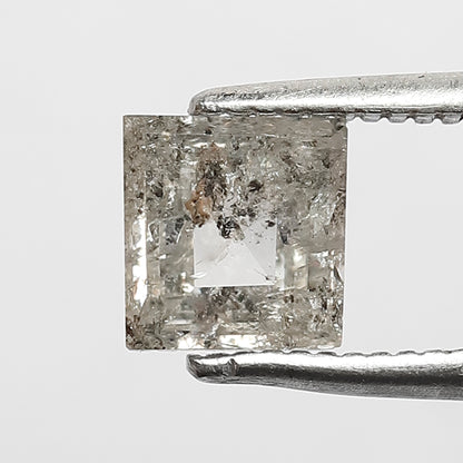 0.75 CT geometric Shape Salt and Pepper Diamond 5.60 MM grey Color Loose Natural Diamond For Wedding Ring