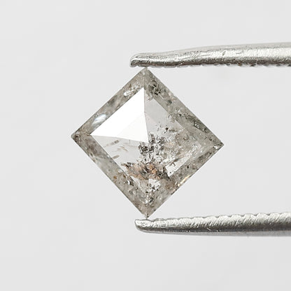 0.75 CT geometric Shape Salt and Pepper Diamond 5.60 MM grey Color Loose Natural Diamond For Wedding Ring