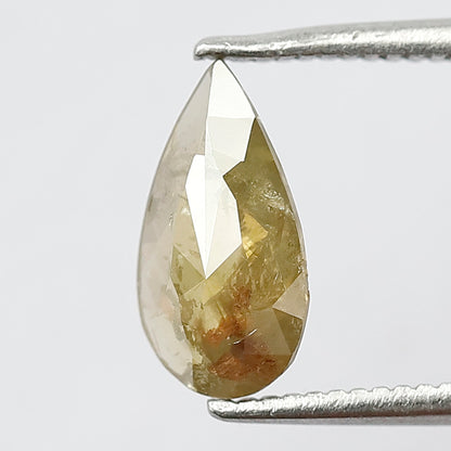 Pear Shape 1.00 Ct Natural Greenish Yellow Rustic Diamond | 9.80 mm Conflict Free Loose Diamond